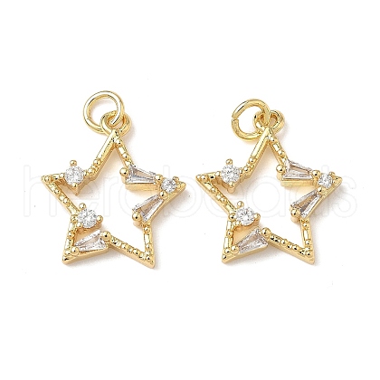 Brass Micro Pave Cubic Zirconia Pendants KK-Q068-64G-1