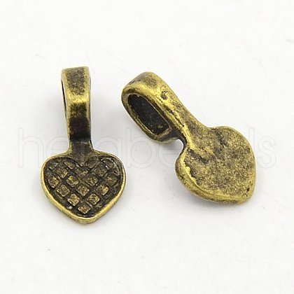 Tibetan Style Glue-on Flat Pad Bails TIBEB-LF11521YKG-AB-LF-1
