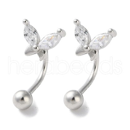 999 Fine Silver Micro Pave Clear Cubic Zirconia Ear Plug Gauges EJEW-P296-06P-1