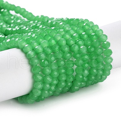 Baking Painted Imitation Jade Glass Bead Strands X-DGLA-A034-J4MM-A10-1