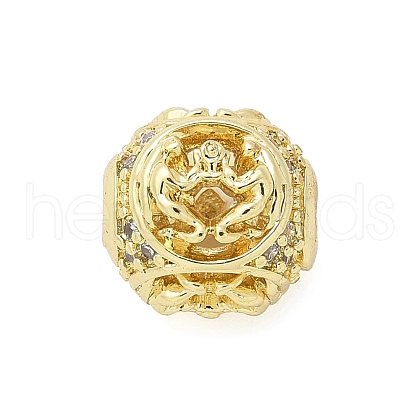 Brass Micro Pave Cubic Zirconia Beads KK-Z095-04G-03-1