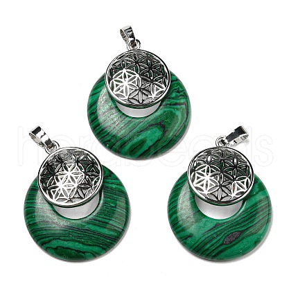 Synthetic Malachite Pendants KK-F751-M-A04-1