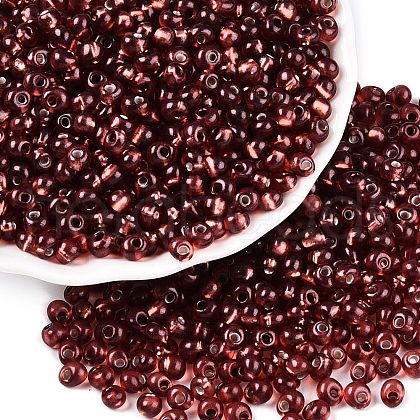 6/0 Baking Paint Transparent Glass Seed Beads SEED-N006-06D-1
