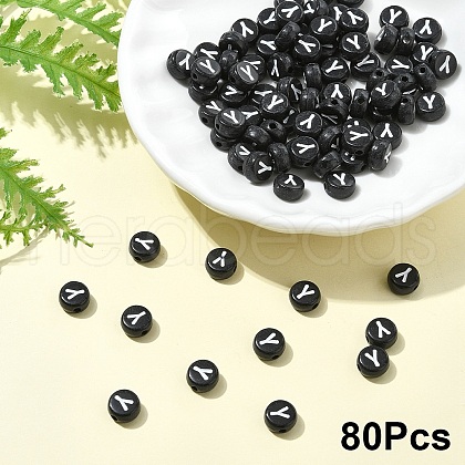 Opaque Acrylic Horizontal Hole Beads SACR-YW0001-70Y-1
