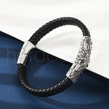 Braided Microfiber Leather Cord Bracelets BJEW-D304-09AS-1