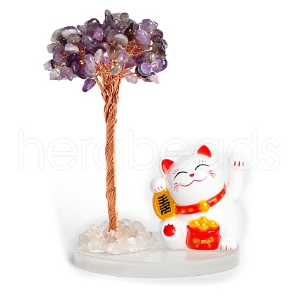 Natural Amethyst Chips Tree Decorations PW-WG31033-02-1