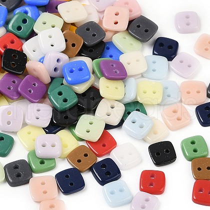 2-Hole Glass Buttons PORC-R010-10-1