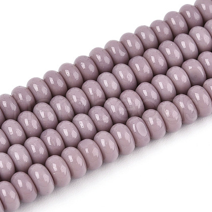 Opaque Spray Painted Glass Beads GLAA-ZX008-4mm-18S-1