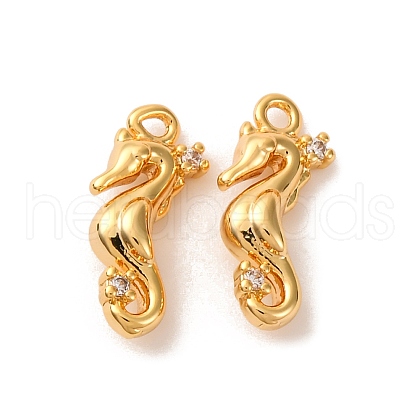 Brass Micro Pave Cubic Zirconia Pendants KK-K382-44G-1