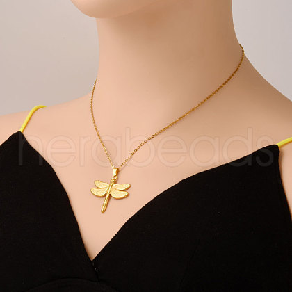 Stainless Steel Dragonfly Pendant Necklaces Women Fashion Minimalist Design Jewelry GG3661-2-1