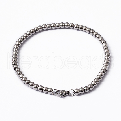 Tarnish Resistant 304 Stainless Steel Ball Chain Bracelets BJEW-L575-01-1