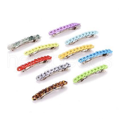 Opaque Acrylic Twist Chains Hair Barrettes PHAR-JH00076-1