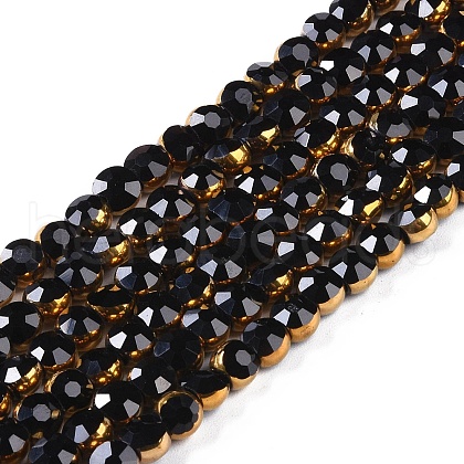 Electroplate Glass Beads Strands EGLA-Q128-03B-1