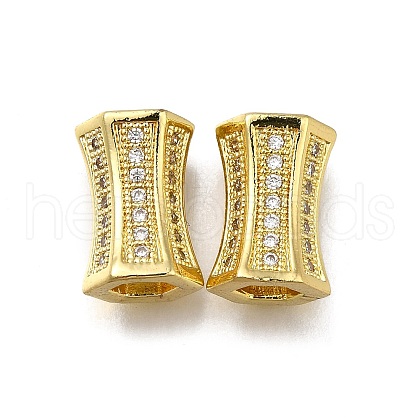 Brass Micro Pave Clear Cubic Zirconia European Beads ZIRC-I070-072G-1