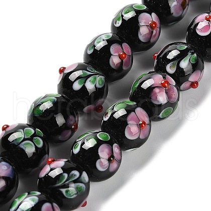 Handmade Lampwork Bumpy Beads Strands LAMP-A005-01A-1