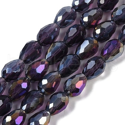 Transparent Electroplate Glass Beads Strands EGLA-N013-T4mm-B06-1