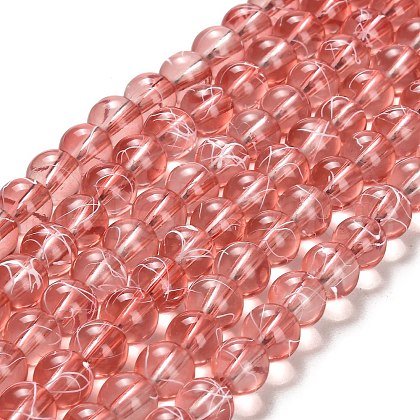 Drawbench Transparent Glass Beads Strands GLAD-Q012-8mm-01-1
