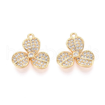 Brass Micro Pave Cubic Zirconia Pendants KK-N263-53G-1