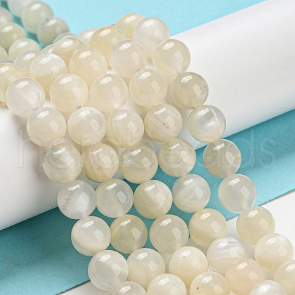 Natural White Moonstone Beads Strands G-F306-05AB-10mm-01-1