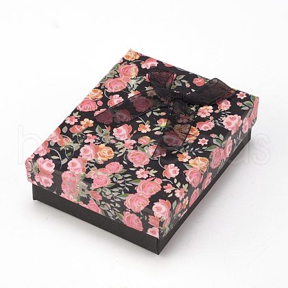 Flower Pattern Cardboard Jewelry Packaging Box CBOX-L007-007A-1