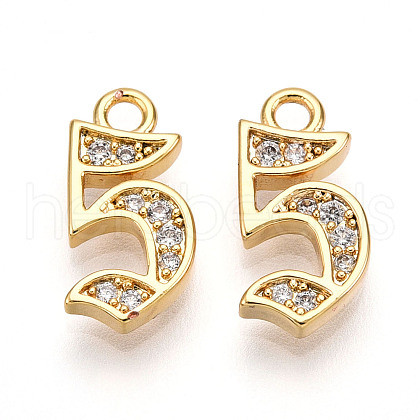 Brass Micro Pave Cubic Zirconia Charms KK-N261-104F-G-1