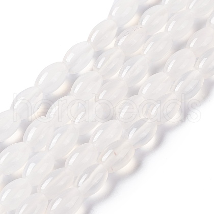 Natural White Agate Beads Strands G-C247-01B-1