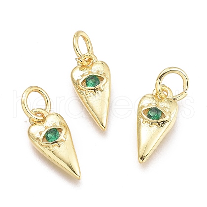 Brass Micro Pave Cubic Zirconia Pendants KK-P187-15B-G-1