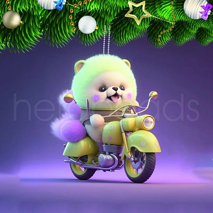 Dog Ride Motorbike Acrylic Pendant Decorations PW-WG8E9E1-01-1