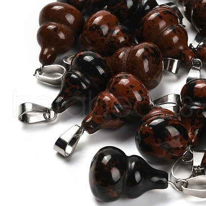 Natural Mahogany Obsidian Pendants G-B127-03P-08-1