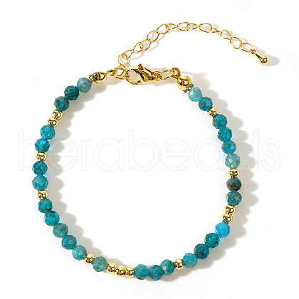Faceted Natural Apatite Round Beaded Bracelets for Women SO7261-6-1