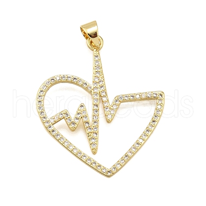 Brass Micro Pave Cubic Zirconia Pendants KK-K401-06B-G-1