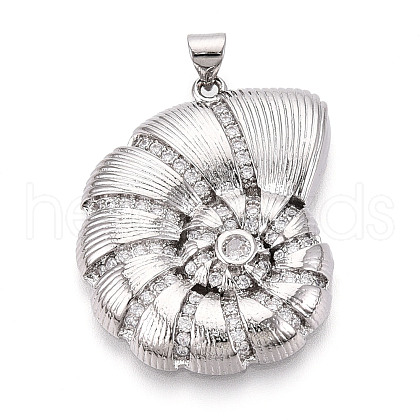 Brass Micro Pave Cubic Zirconia Pendants KK-N268-01P-1