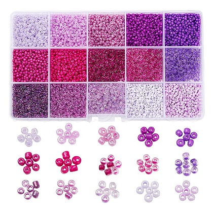 12000Pcs 15 Style 12/0 Glass Round Seed Beads SEED-YW0001-40A-1