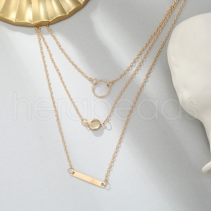 Alloy 3 Layer Necklaces for Women WG4F518-01-1