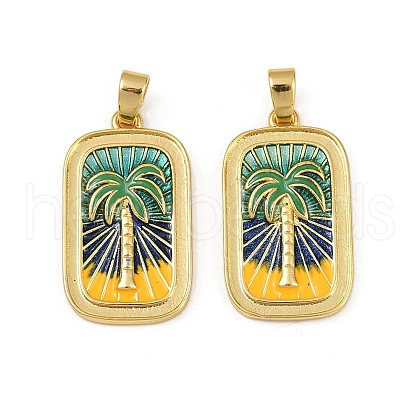 Brass Enamel Pendants KK-L190-010G-02-1
