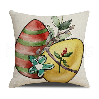 Easter Theme Linen Throw Pillow Covers AJEW-H146-01D-1