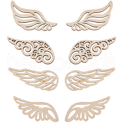 SUNNYCLUE 80Pcs 4 Styles Unfinished Wood Filigree Joiners Links WOOD-SC0001-67-1