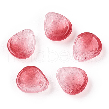 Baking Painted Transparent Glass Petal Beads DGLA-N004-20-1