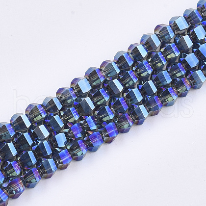 Electroplate Glass Beads Strands EGLA-S176-07B-B01-1