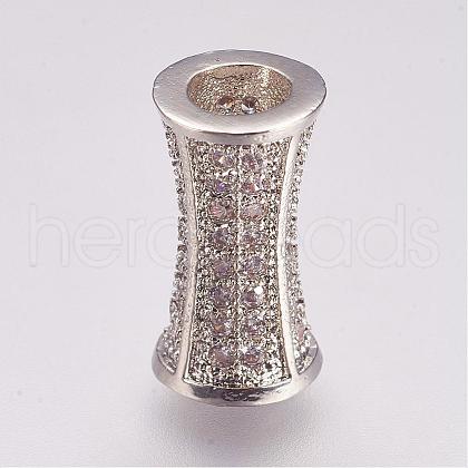 Brass Micro Pave Cubic Zirconia Beads ZIRC-G087-29P-1