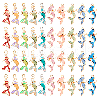 AHADERMAKER 80Pcs 10 Styles Alloy Enamel Pendants ENAM-GA0001-09-1