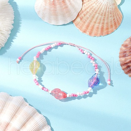 Adjustable Nylon Cord Braided Beads Bracelets BJEW-MZ00169-03-1