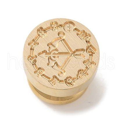 Golden Plated Round Shaped Wax Seal Brass Stamp Head STAM-K002-01G-11-1