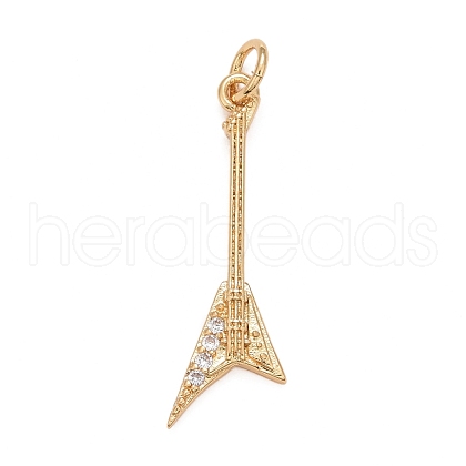 Rack Plating Brass Clear Cubic Zirconia Pendants KK-M229-26G-1