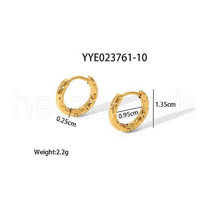 Stainless Steel Hammered Hoop Earrings KB6800-1-1
