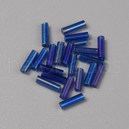300Pcs Transparent Glass Round Bugle Beads GLAA-WH0015-74H-1