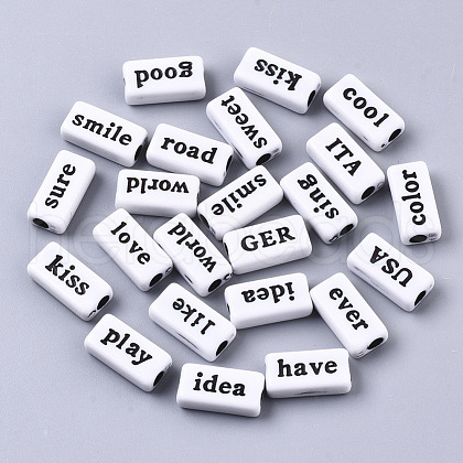 Opaque Acrylic Spray Painted Beads X-MACR-N008-23A-1