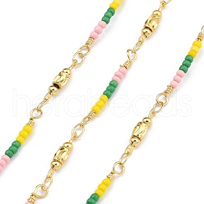 Brass Ball Chains KK-D368-02G-E-1
