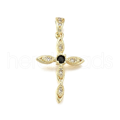 Brass Micro Pave Cubic Zirconia Pendants KK-Z100-43G-01-1