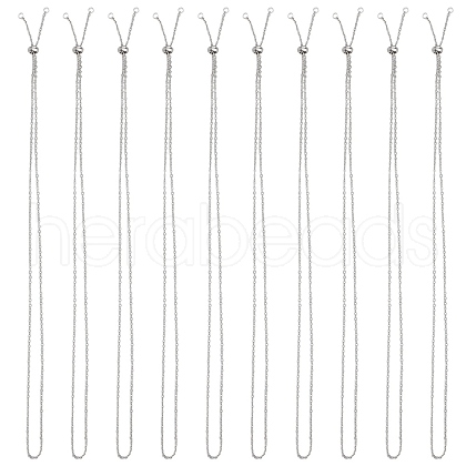 SUNNYCLUE 10Pcs 304 Stainless Steel Slider Necklace Making NJEW-SC0001-09-1